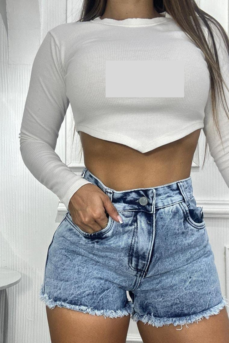 SHORT DE MEZCLILLA DESTEÑIDO