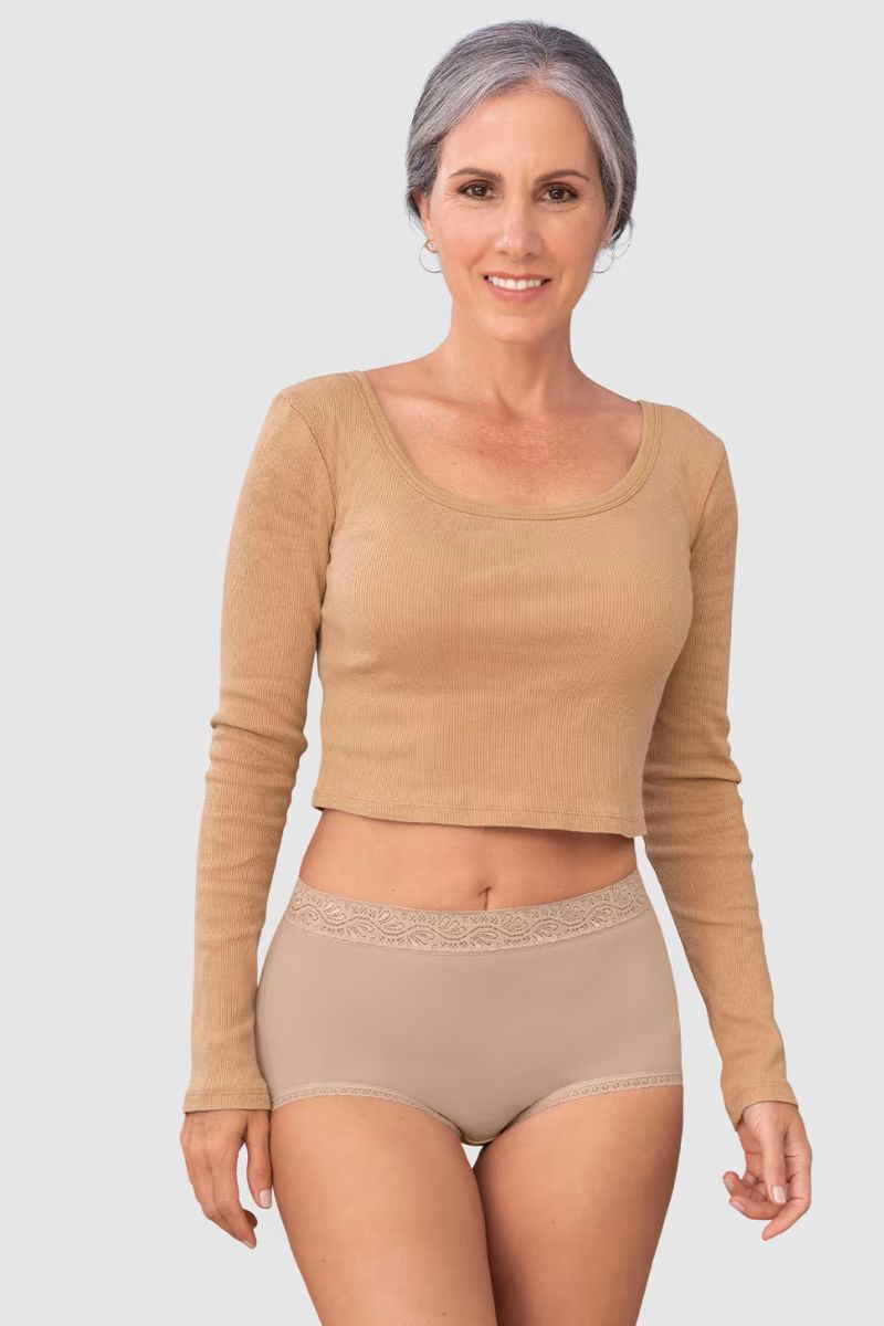 PACK X3 BRAGAS ALTAS DE ALGODÒN CON ENCAJE- COLORES SURTIDOS