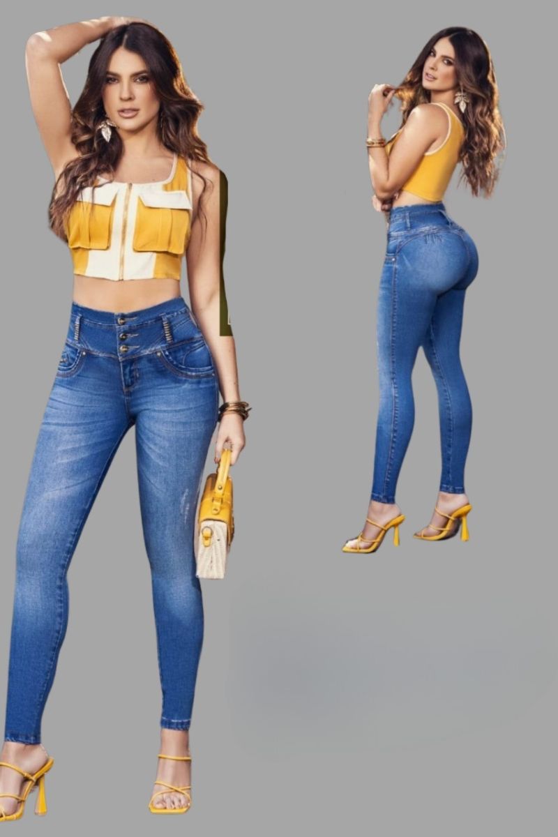 Jean levanta cola con pretina alta.