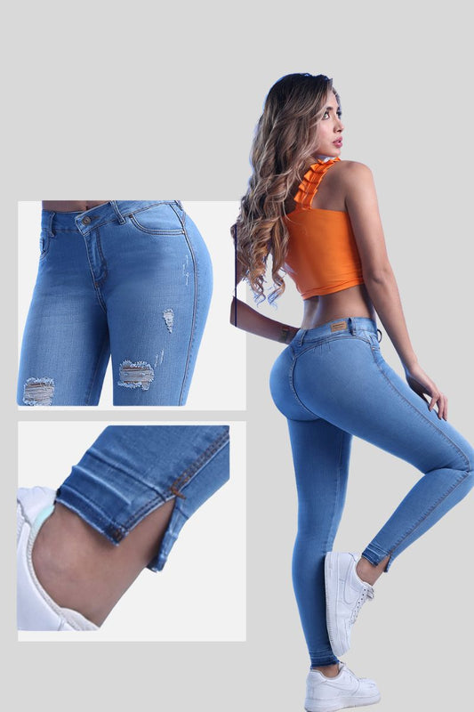 JEAN SKINNY LEVANTA COLA