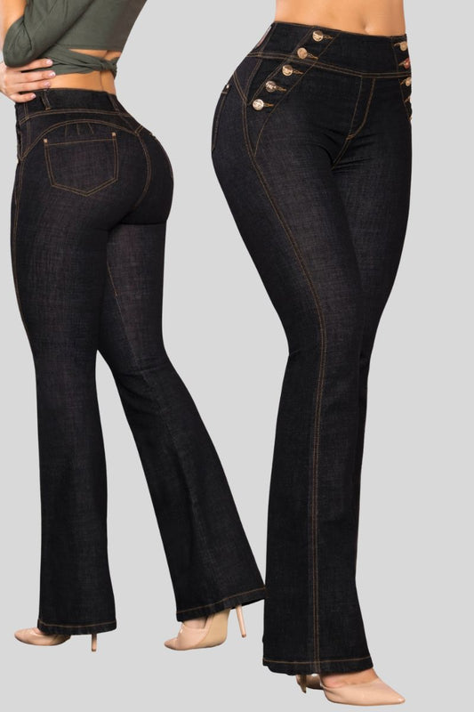 JEAN TIRO ALTO CON BOTONES